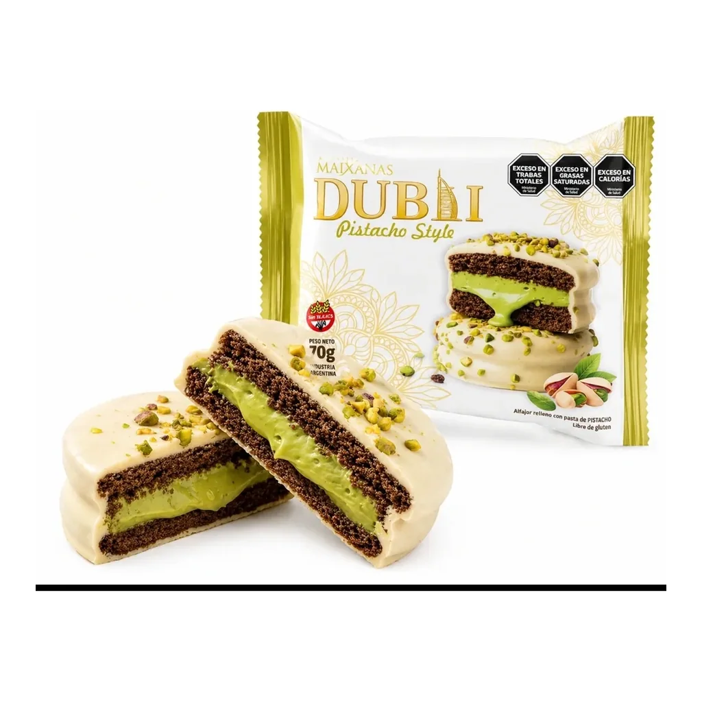 Alfajor Dubai Pistacho Blanco